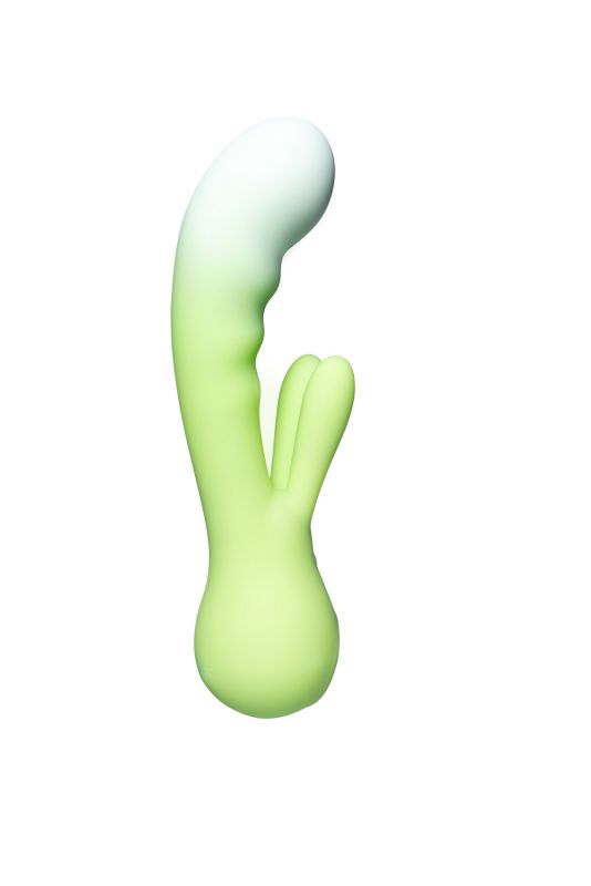 Вибратор-кролик со светодиодом Every Night Toys для точки G, зеленый градиент вид 4