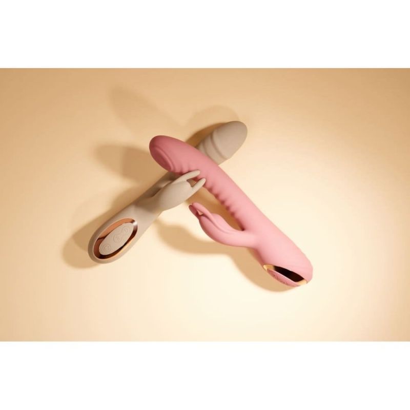 Вібратор-кролик Sweet Em Velvet Lure, 3 режими вібрації + 10 режимів у відростка, зелений вид 9