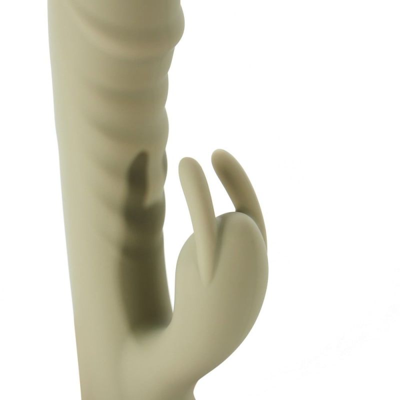 Вибратор-кролик Sweet Em Velvet Lure, 3 режима вибрации + 10 режимов у отростка, зеленый вид 5