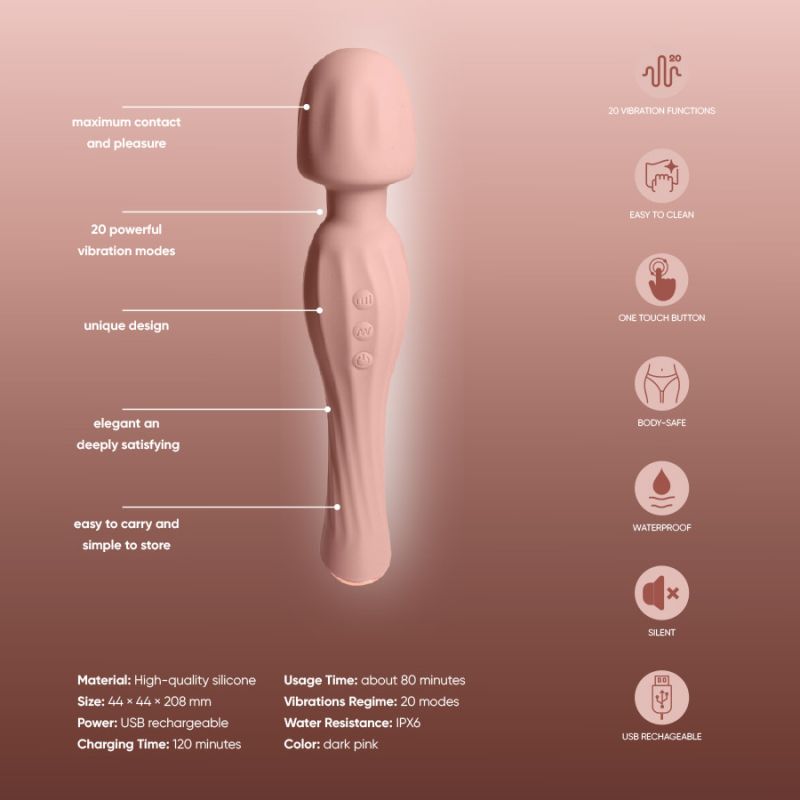 Вибратор-микрофон 28 режимов Sweet Em, темно-розовый вид 5