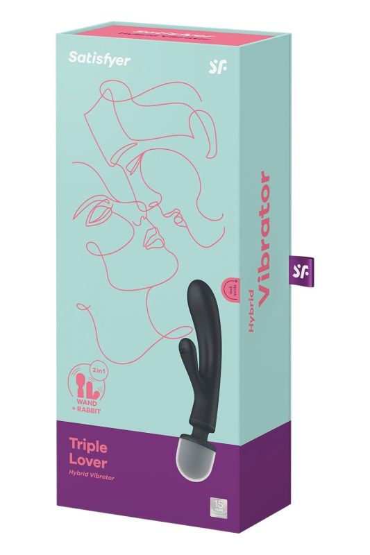 Вібратор-мікрофон Satisfyer Triple Lover потрійна дія, сірий вид 7