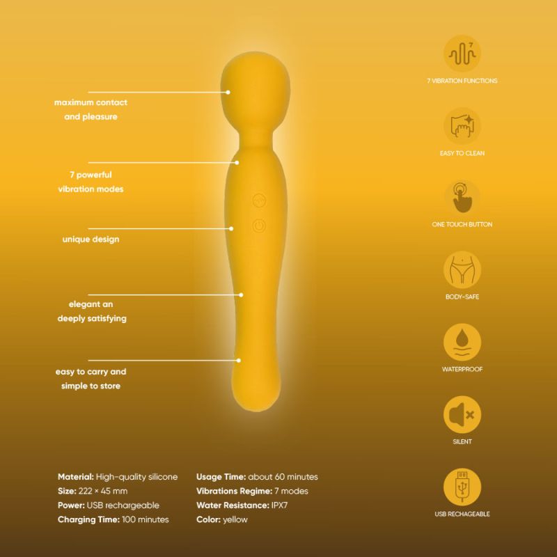 Вибратор-микрофон Sweet Em, желтый вид 8