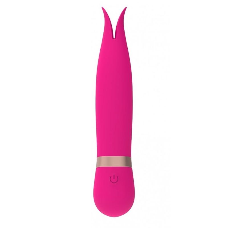 Мини вибратор с раздвоенным кончиком Chisa M-Mello Forked Vibe, розовый вид 3