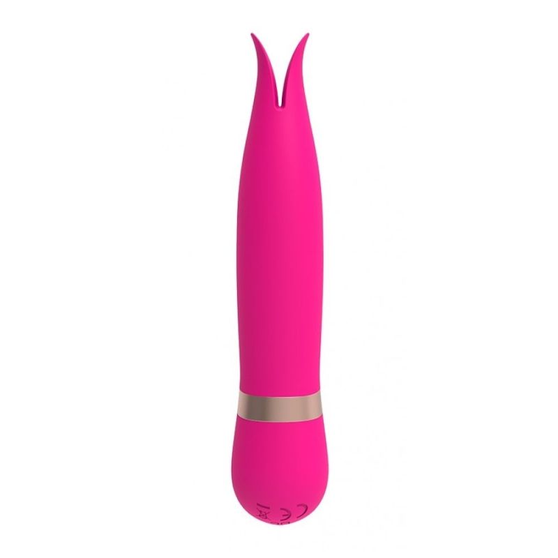 Мини вибратор с раздвоенным кончиком Chisa M-Mello Forked Vibe, розовый вид 4