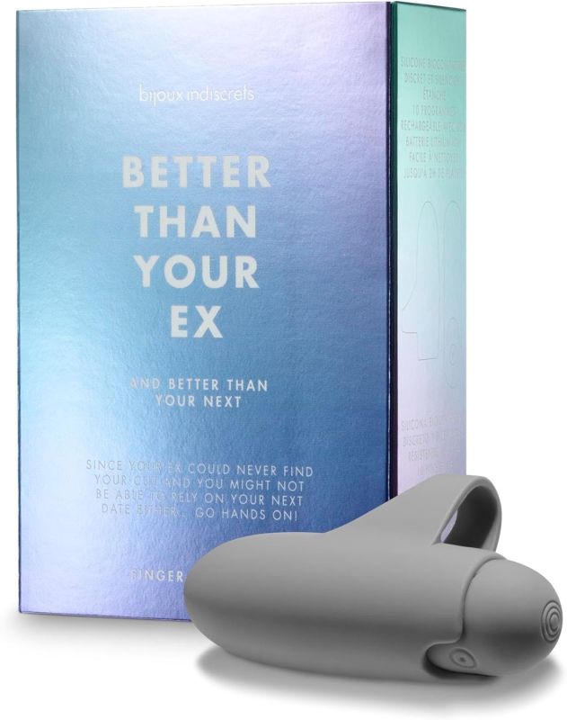 Вибратор на палец Better Than Your Ex by Bijoux Indiscrets серый вид 2