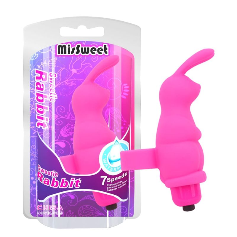 Вибратор для клитора на палец Chisa Mis Sweet Sweetie Rabbit в форме кролика, розовый вид 2