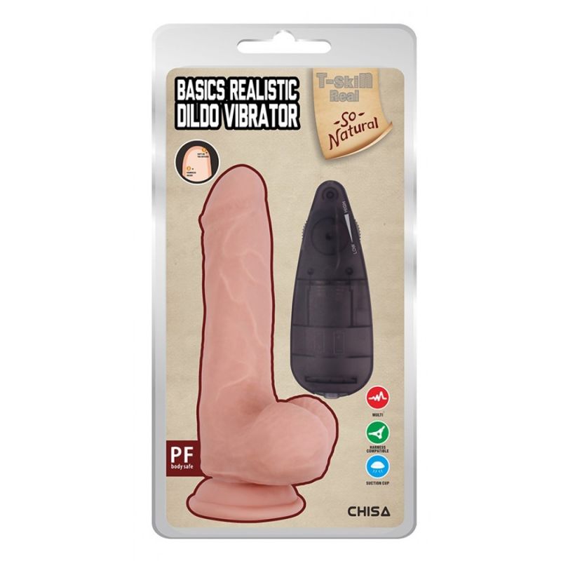 Вибратор реалистичный на присоске Chisa T-skin ReaL Basics Realistic Dildo с пультом управления вид 4
