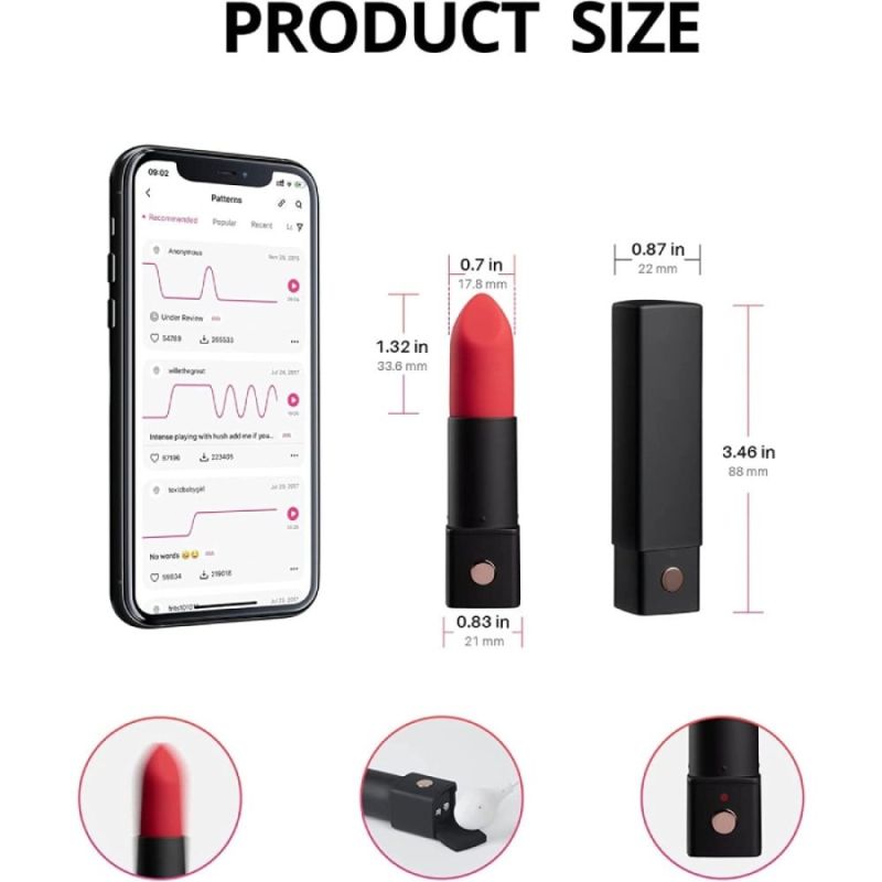 Вібратор-помада Lovense Exomoon червоно-чорна вид 5