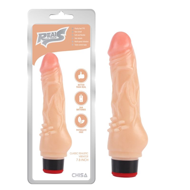 Вібратор реалістичний Chisa Real Touch S на батарейках, бежевий вид 2