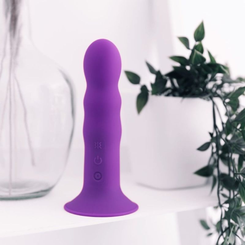 Вібратор рельєфний Adrien Lastic Hitsens 3 на присосці, фіолетовий вид 3