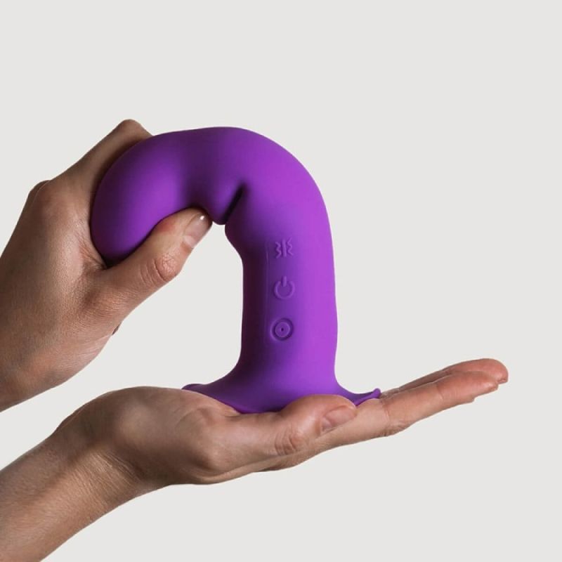 Вібратор рельєфний Adrien Lastic Hitsens 3 на присосці, фіолетовий вид 5