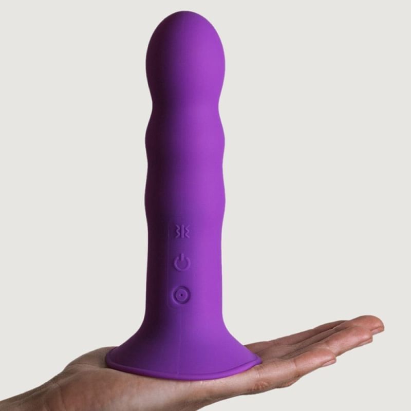 Вібратор рельєфний Adrien Lastic Hitsens 3 на присосці, фіолетовий вид 4