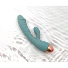 Вібратор рельєфний із кліторальним відростком Sweet Em Velvet Lure. бірюзовий, 20.5 х 4 см вид 3