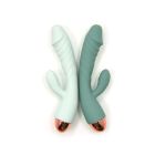 Вібратор рельєфний із кліторальним відростком Sweet Em Velvet Lure. бірюзовий, 20.5 х 4 см вид 4