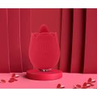 Вибратор розочка с язычком Sweet Em, 10 режимов, красный вид 9