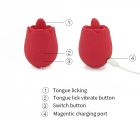 Вибратор розочка с язычком Sweet Em, 10 режимов, красный вид 10