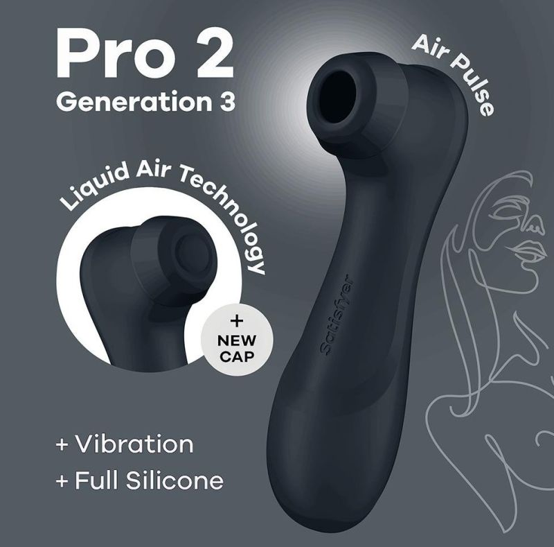 Вибратор с эффектом пульсации Satisfyer Pro 2 Generation 3 черный вид 6