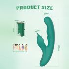 Вібратор з кліторальним відростком Chisa Kissen Kym з фрикціями та функцією підігріву, зелений вид 12