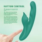 Вибратор с клиторальным отростком Chisa Kissen Kym с фрикциями и функцией подогрева, зеленый вид 11