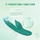 Вибратор с клиторальным отростком Chisa Kissen Kym с фрикциями и функцией подогрева, зеленый вид 7