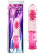 Вибратор с рельефом Chisa Crystal Jelly Pleaser на батарейках, розовый