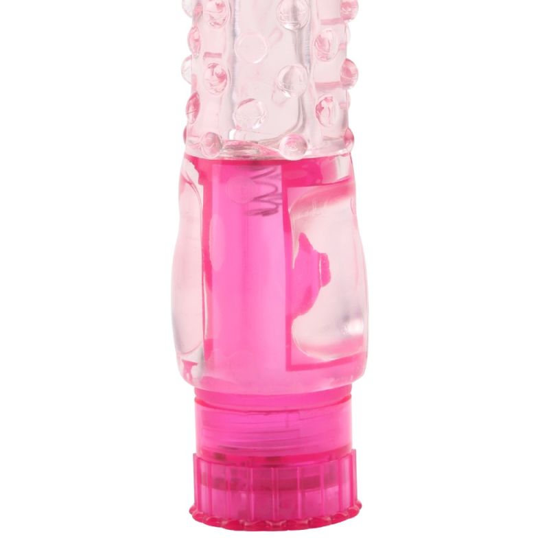 Вібратор із рельєфом Chisa Crystal Jelly Pleaser на батарейках, рожевий вид 5