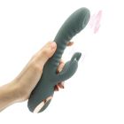 Вібратор з римінгом для точки G та кліторальним відростком Sweet Em Velvet Lure. зелений вид 5