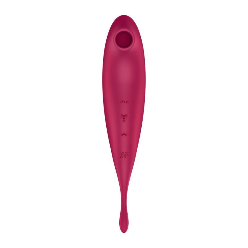 Вібратор із хвильовою стимуляцією Satisfyer Twirling Pro+ з додатком, червоний вид 3