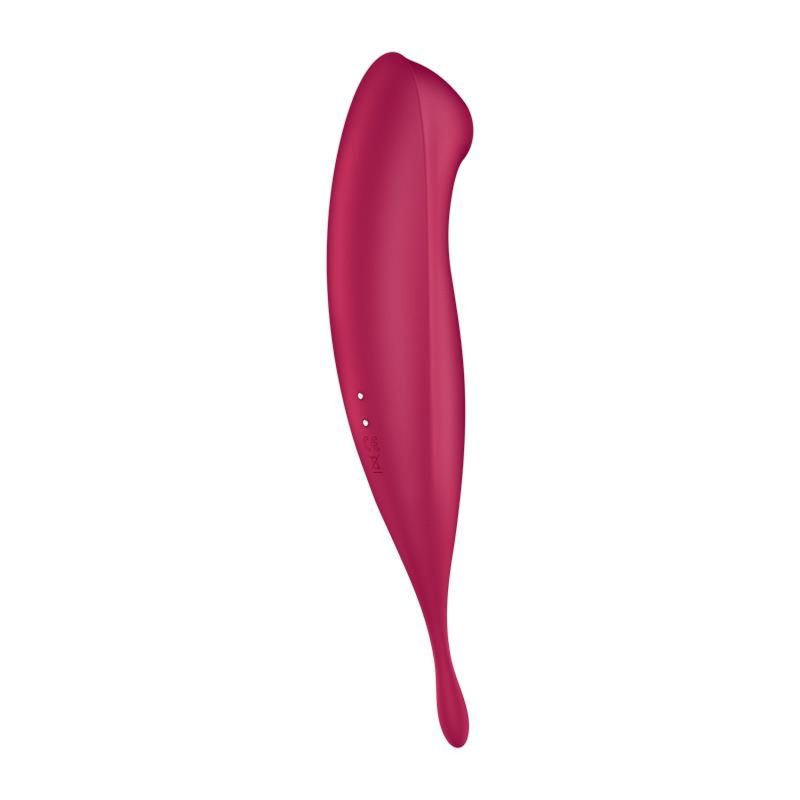 Вібратор із хвильовою стимуляцією Satisfyer Twirling Pro+ з додатком, червоний вид 5