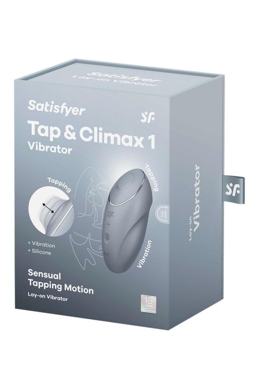 Вібратор для клітора Satisfyer Tap & Climax 1 з вібрацією та постукуванням, сірий вид 8