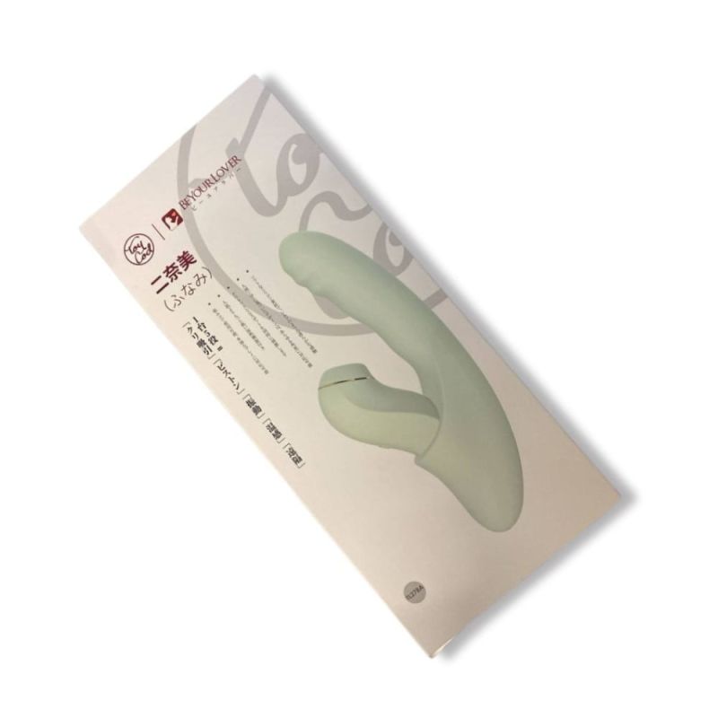 Вибратор со съемным вакуумным стимулятором BeYourLover Fatima с подогревом, мятный вид 14