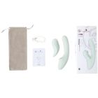 Вибратор со съемным вакуумным стимулятором BeYourLover Fatima с подогревом, мятный вид 13