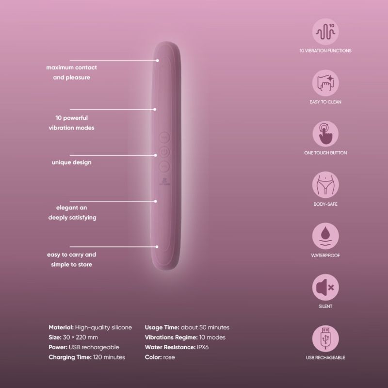 Вібратор Sweet Em DAISY, 10 режимів, рожевий вид 8