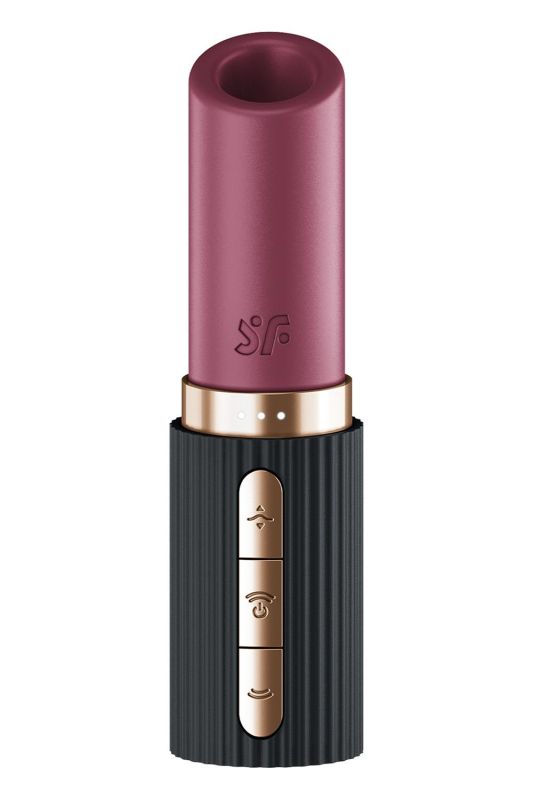 Вібратор у формі помади Satisfyer Pro 2 Kiss з вакуумною стимуляцією, червоний вид 2