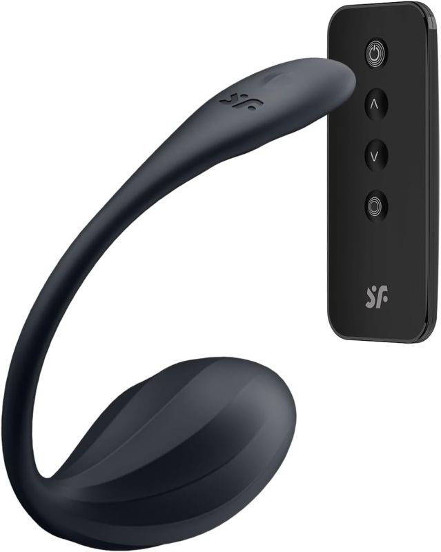 Вібратор у трусики Satisfyer Ribbed Petal з додатком та пультом, чорний вид 3