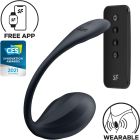 Вібратор у трусики Satisfyer Ribbed Petal з додатком та пультом, чорний вид 2