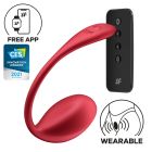 Вібратор в трусики Satisfyer Shiny Petal з додатком та пультом, червоний вид 2