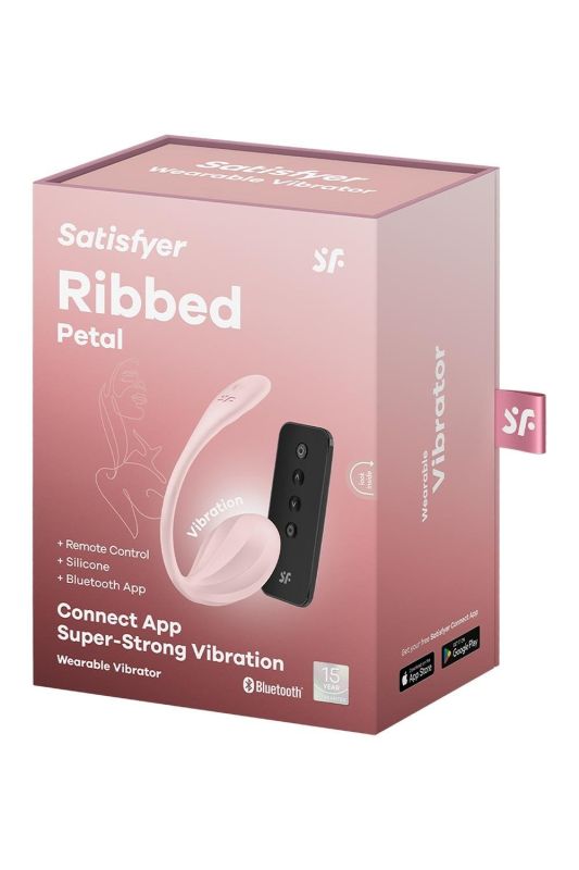 Вібратор в трусики Satisfyer Ribbed Petal з додатком та пультом, рожевий вид 8