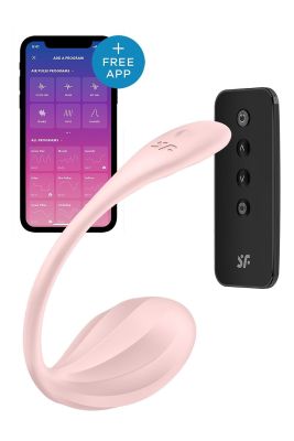 Вібратор в трусики Satisfyer Ribbed Petal з додатком та пультом, рожевий