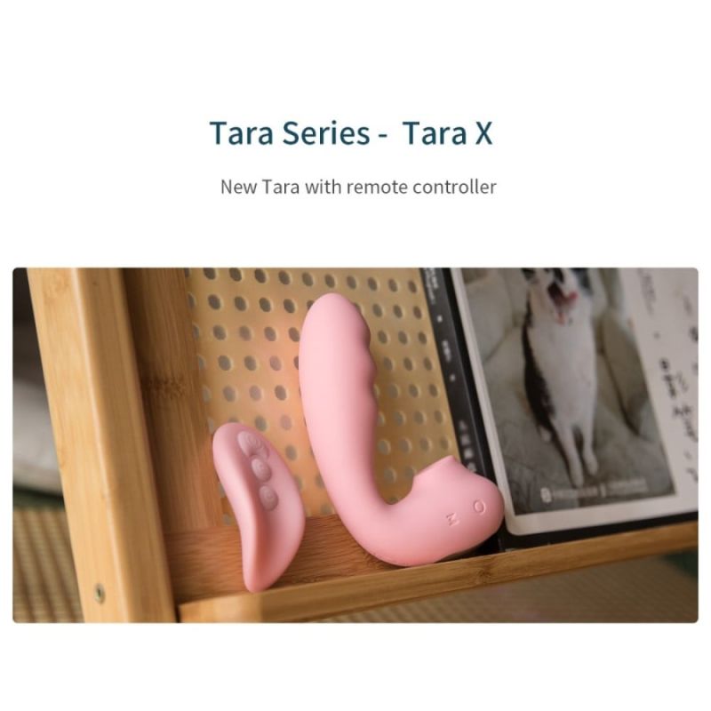 Вибратор вакуумный с двойной стимуляцией BeYourLover Tara X на пульте управления, розовый вид 8