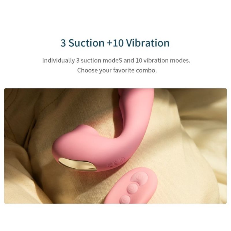 Вібратор вакуумний з подвійною стимуляцією BeYourLover Tara X на пульті керування, рожевий вид 10