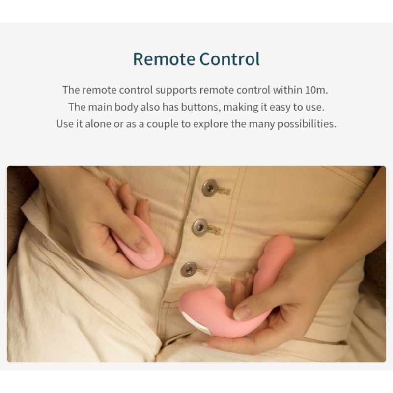 Вібратор вакуумний з подвійною стимуляцією BeYourLover Tara X на пульті керування, рожевий вид 11