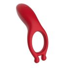 Вибрационное эрекционное кольцо Every Night Toys с отростком для стимуляции клитора, красное вид 2