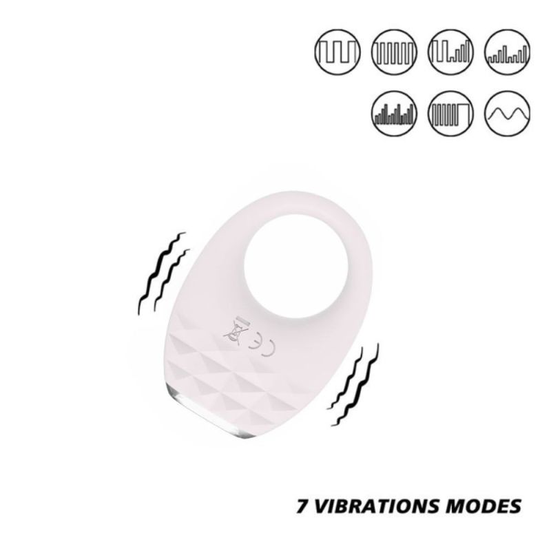 Вибрационное эрекционное кольцо Every Night Toys с подсветкой, белое вид 4