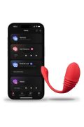Віброяйце з поступальними рухами Lovense Vulse та керуванням через додаток, червоний
