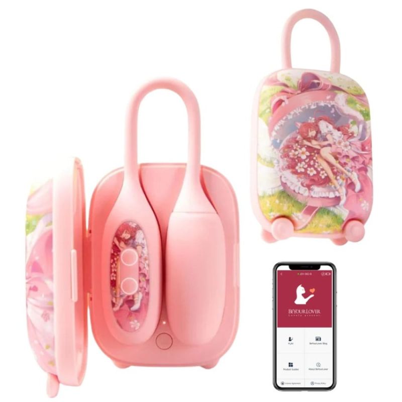 Виброяйцо и вакуумный стимулятор для клитора 2в1 BeYourLover Magic Suitcase в зарядном кейсе вид 2