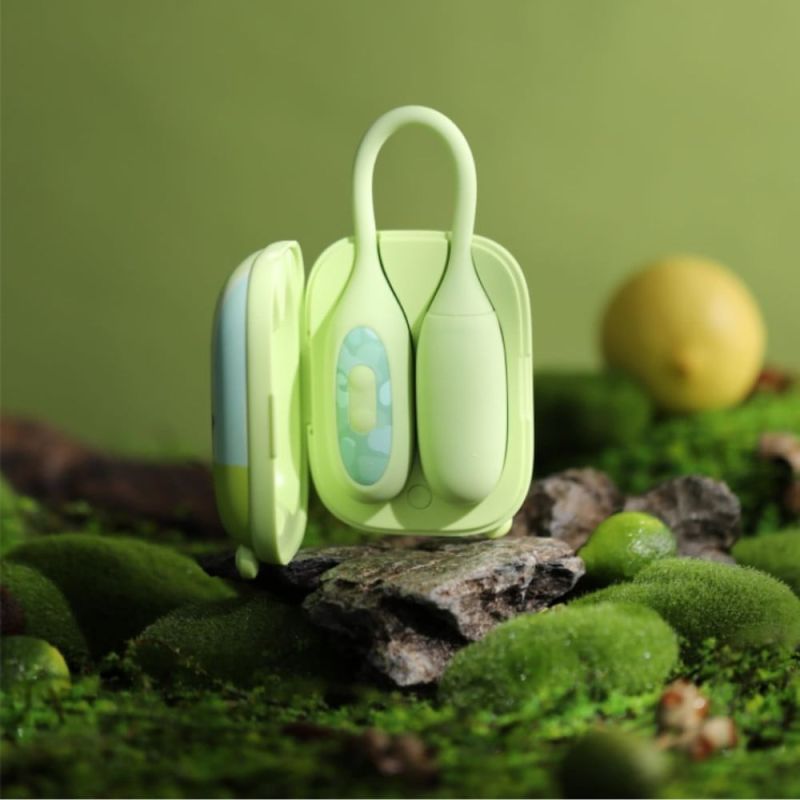 Виброяйцо и вакуумный стимулятор для клитора 2в1 BeYourLover Magic Suitcase в зарядном кейсе, зеленый вид 11