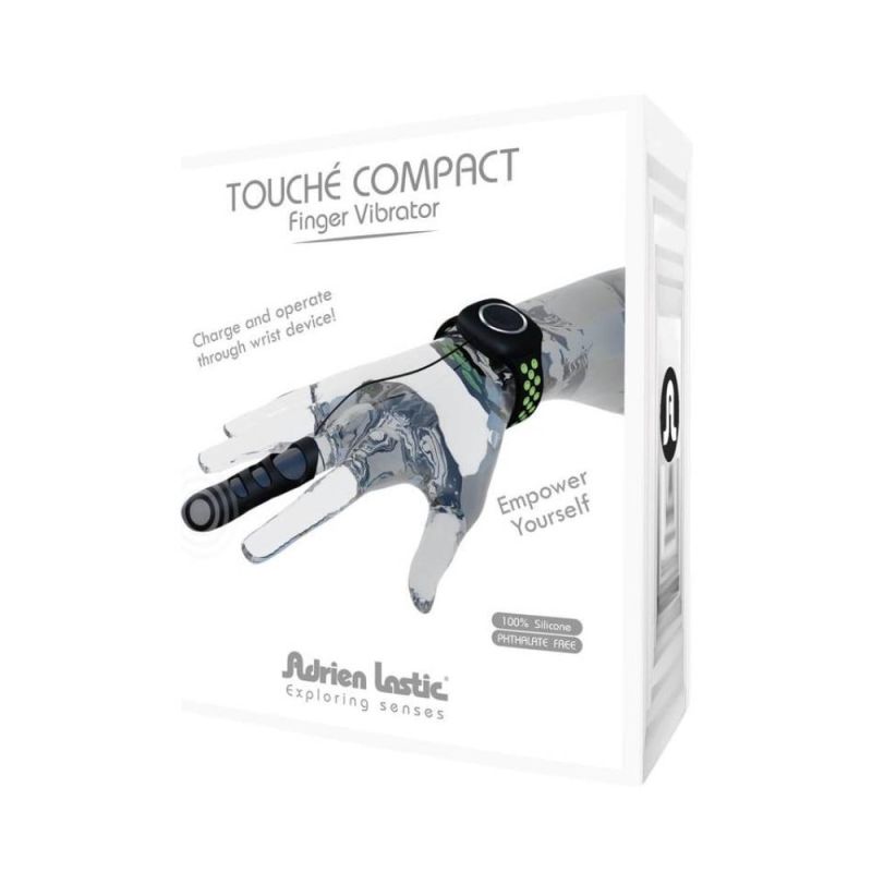 Вібронасадка на палець Adrien Lastic Touche Compact S з дротом, чорна вид 7