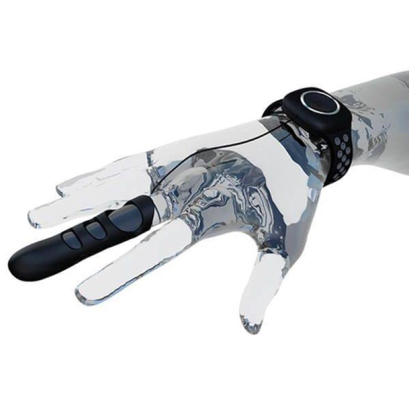 Вібронасадка на палець з браслетом Adrien Lastic чорно-сірий, розмір L вид 4