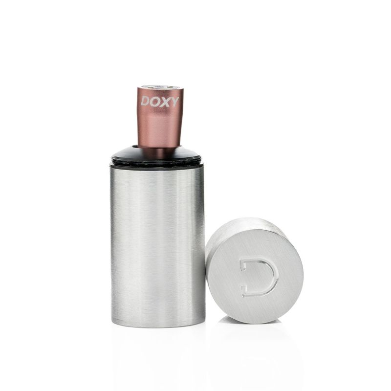 Віброкуля DOXY Rechargeable Vibrator з металевим чохлом-колбою, рожева вид 4